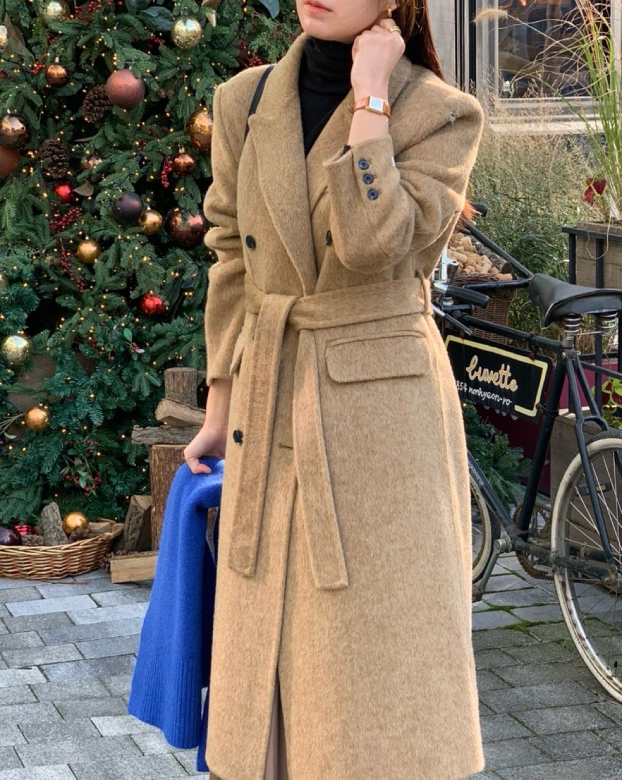 [17% 쿠폰🍂] [MADE]소피 핸드메이드코트(5color) 코트/롱코트/롱핸드메이드코트/하객룩/겨울하객룩/울자켓/벨트코트/아우터/블프/블프특가/아우터직진배송 - 상세 이미지 3