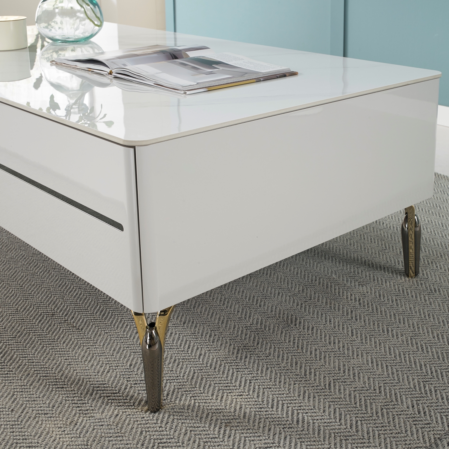 제이 포세린 세라믹 거실테이블 소파테이블 1300, 연베이지