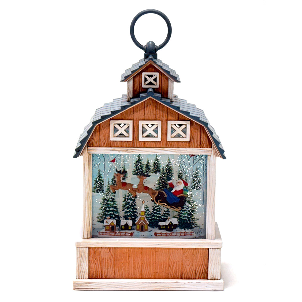 크리스마스 오르골 선물 워터볼 LED 스노우볼 무드등 장식 벽난로레드