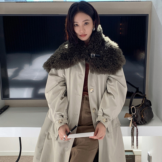 여성 토스카나 엘레강스 렉스퍼 롱파카 - 메인 이미지