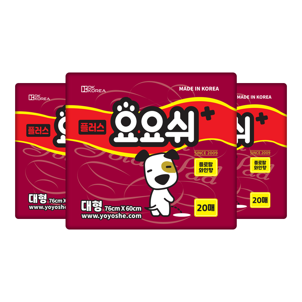 [요요쉬] 배변패드 플로랄와인향 대형 플러스 20매 X 3팩