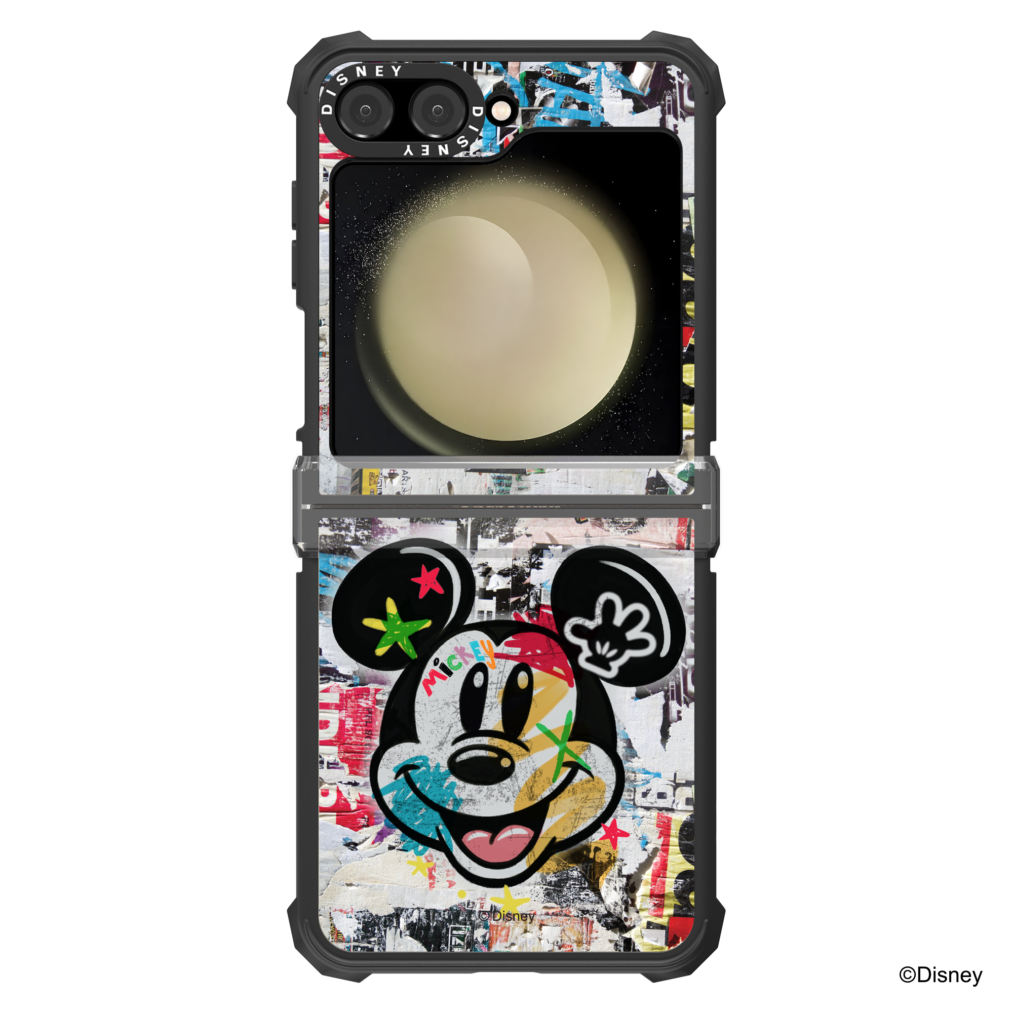 디즈니 갤럭시 Z플립6 플립7fe 임팩트 미키 마우스 디자인 맥세이프 힌지 보호 투명 범퍼 휴대폰 케이스 스마일 미키 마우스