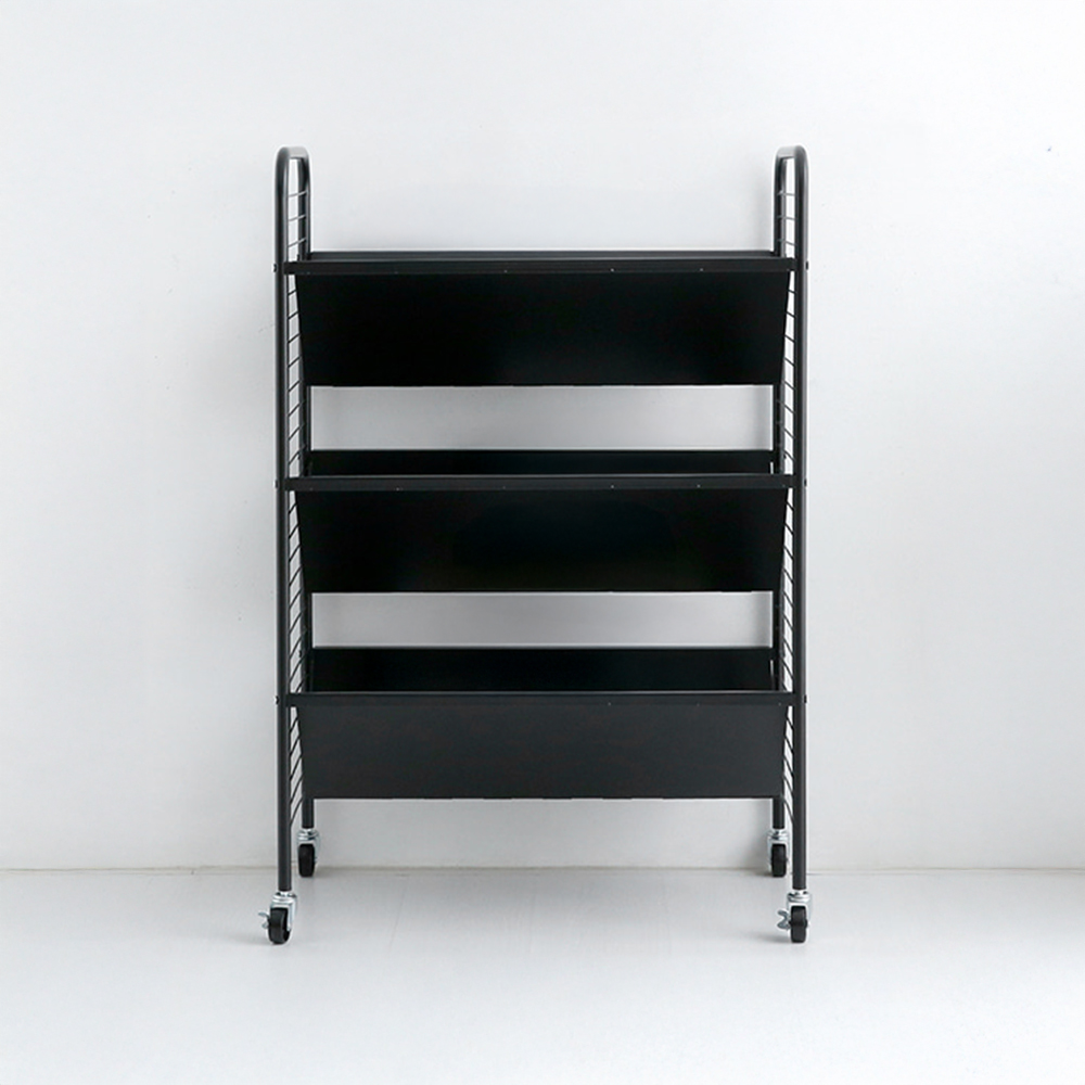 RATNER 책꽂이 트롤리 75x45x110, 3단, 블랙 7460.5491