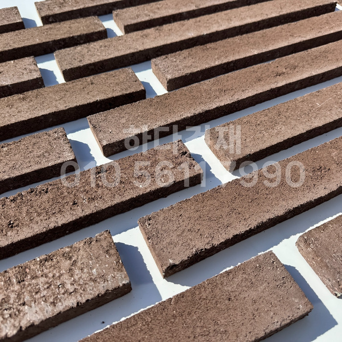 케이 모노타일 국내생산 490x53x19T 다크코코아 / 하다건재 와이드 롱브릭타일