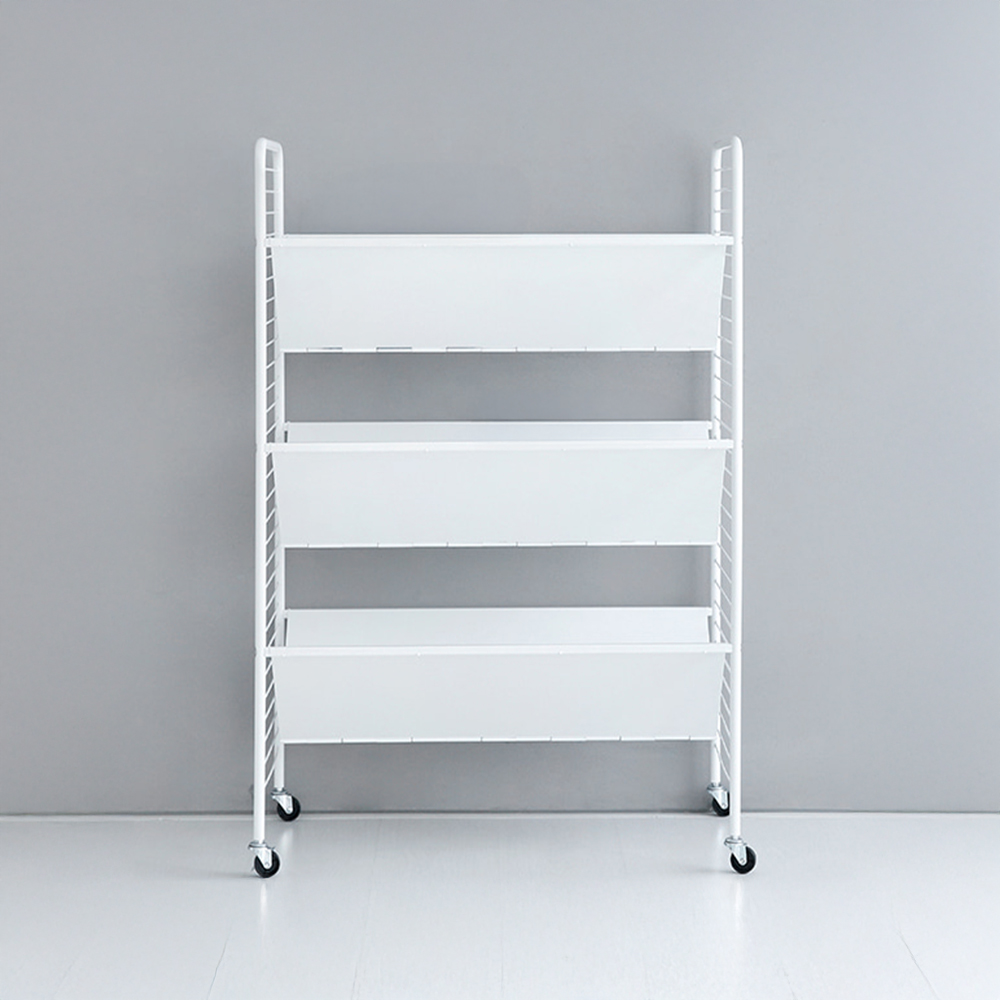 RATNER 책꽂이 트롤리 75x45x110, 3단, 화이트 5105.9184