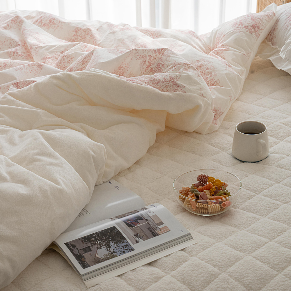 송화침장 플라워패턴 순면 고밀도 안감 극세사 겨울 차렵이불 SS