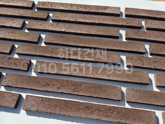 케이 모노타일 국내생산 490x53x19T 다크코코아 / 하다건재 와이드 롱브릭타일