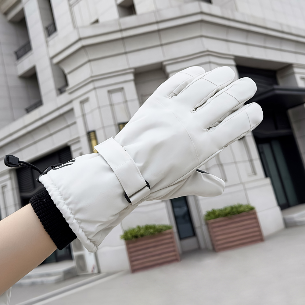 주니어 여자 남자 성인 겨울 스키장 방한 패딩 방수 손가락 털 스키 장갑 - 상세 이미지 2