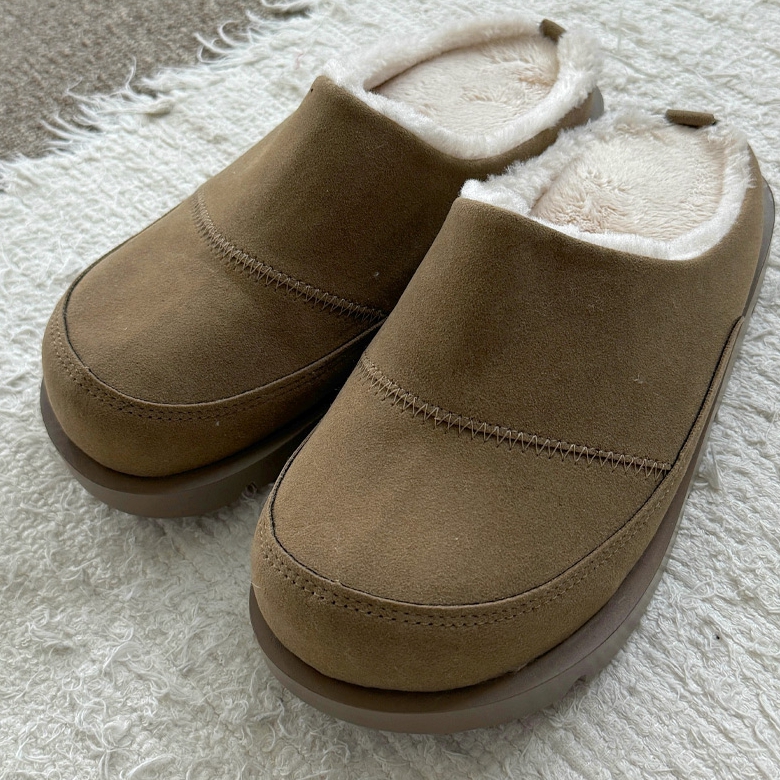 남자 공용 커플 키지 겨울 4.5cm 키높이 스웨이드 양털 어그 슬리퍼 - 상세 이미지 2