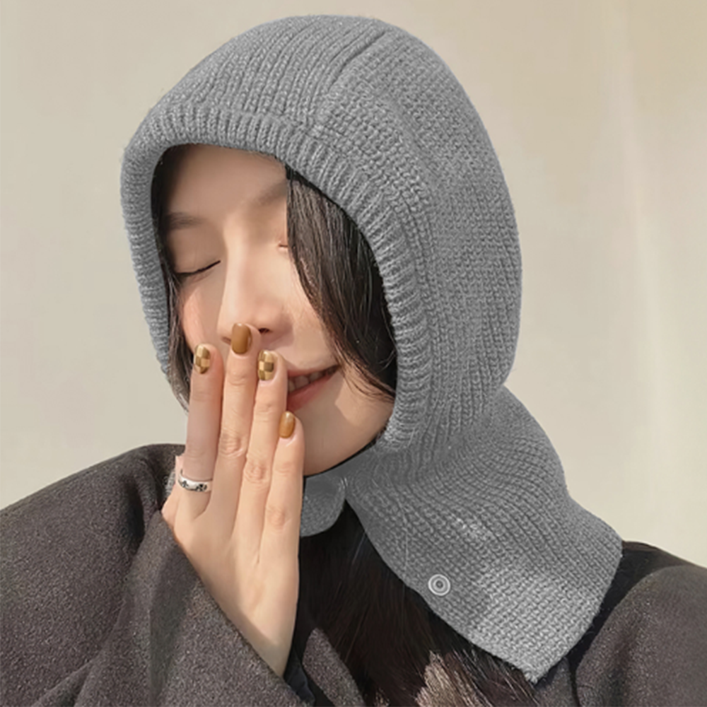 후드 바라클라바 패션 목토시 모자 발라클라바 봄 가을 겨울 니트 따뜻한 넥워머 방한 단추 - 상품 이미지