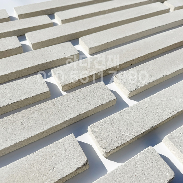 케이 모노타일 국내생산 490x53x19T 화이트 / 하다건재 와이드 롱브릭타일