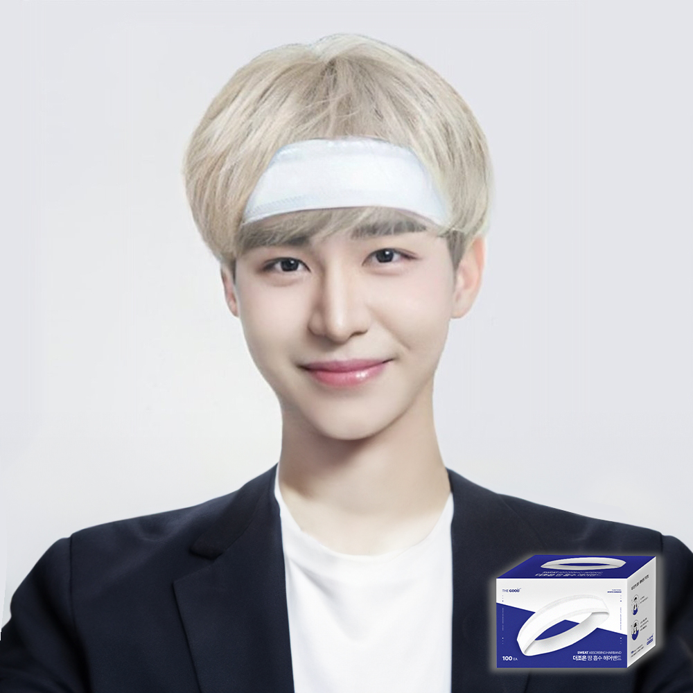 더조은 땀 흡수 벌크형 야외활동 일회용 헤어밴드 다크블루 1개(100매) - 상품 이미지