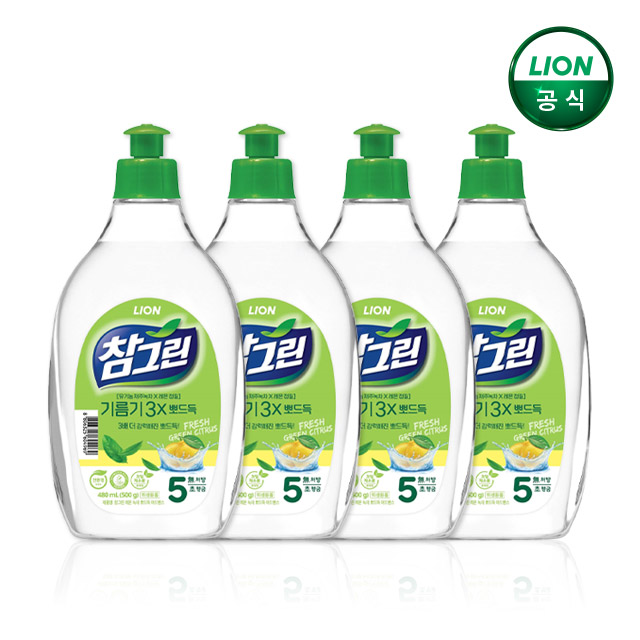 참그린 기름기뽀드득 주방세제 500g 본품x4개