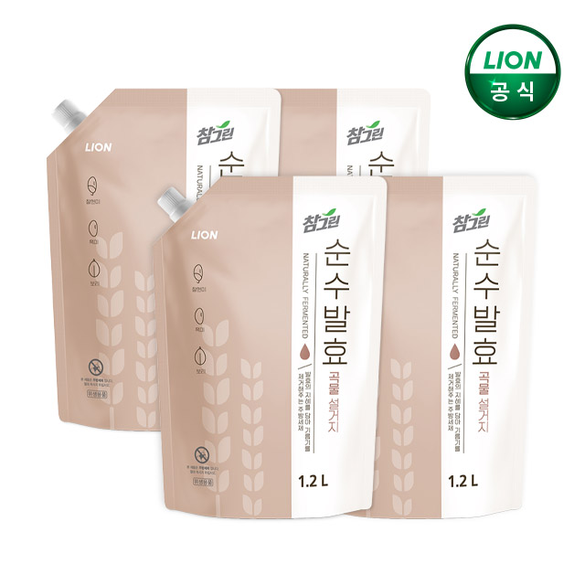 참그린 순수발효 곡물 1.2L x 4개 주방세제/식물성