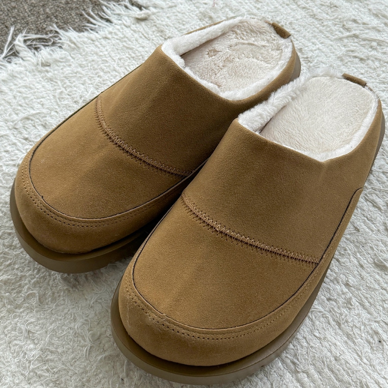 남자 공용 커플 키지 겨울 4.5cm 키높이 스웨이드 양털 어그 슬리퍼 - 상세 이미지 3