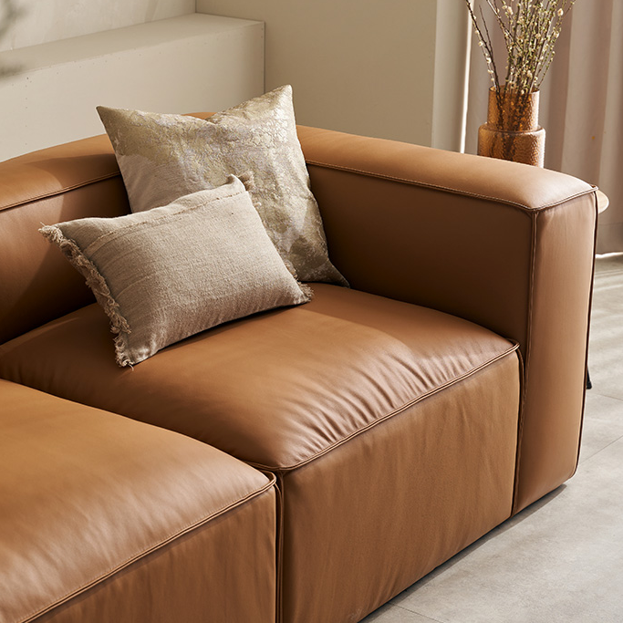 수아브 뉴웨이 모듈 이태리 통가죽 쇼파 천연 면피 소파 4인