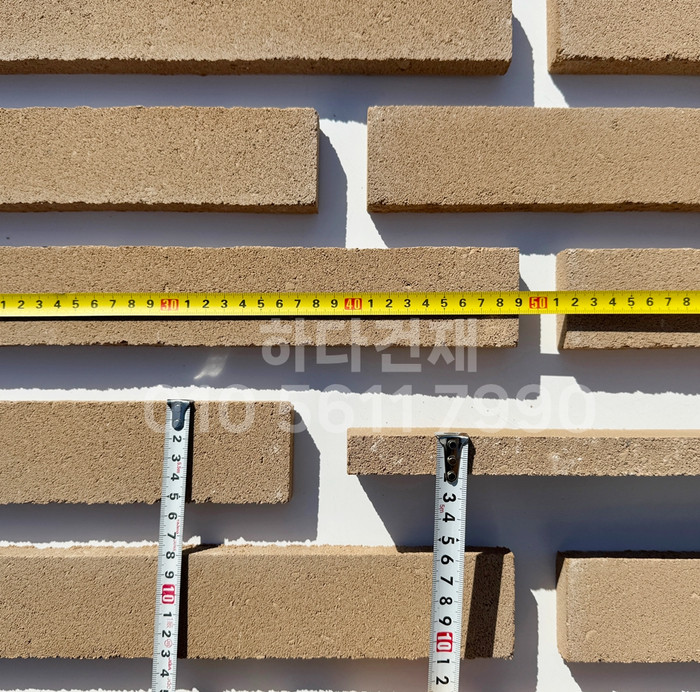 케이 모노타일 국내생산 490x53x19T 베이지 / 하다건재 와이드 롱브릭타일