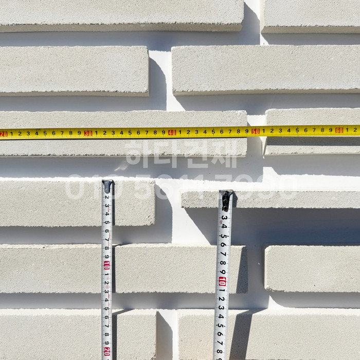 케이 모노타일 국내생산 490x53x19T 화이트 / 하다건재 와이드 롱브릭타일