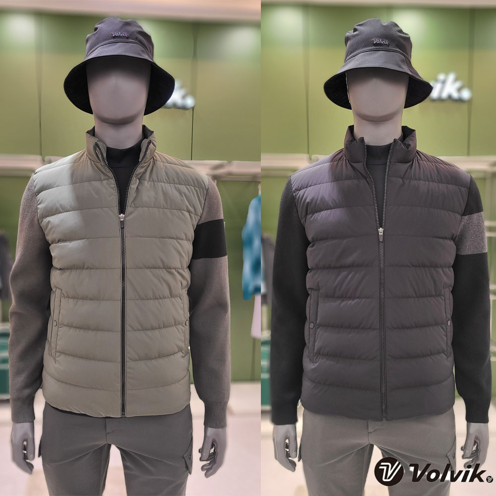 볼빅 골프웨어 남성 골프 양면 하이브리드 다운 집업 니트 가디건 VMMSOA12 - 메인 이미지