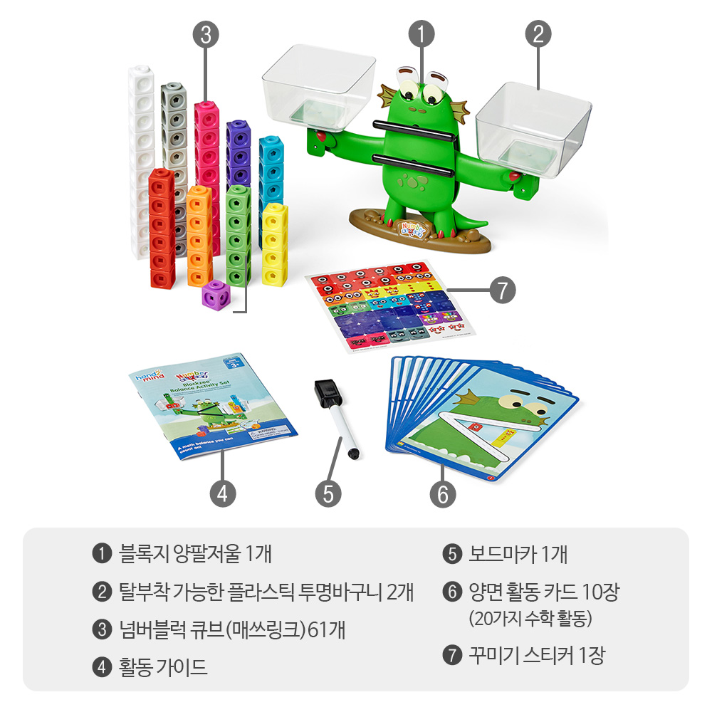 넘버블럭스 블록지 양팔저울 넘버블록스 수세기 수교구 덧셈뺄셈 교구 - 상세 이미지 2
