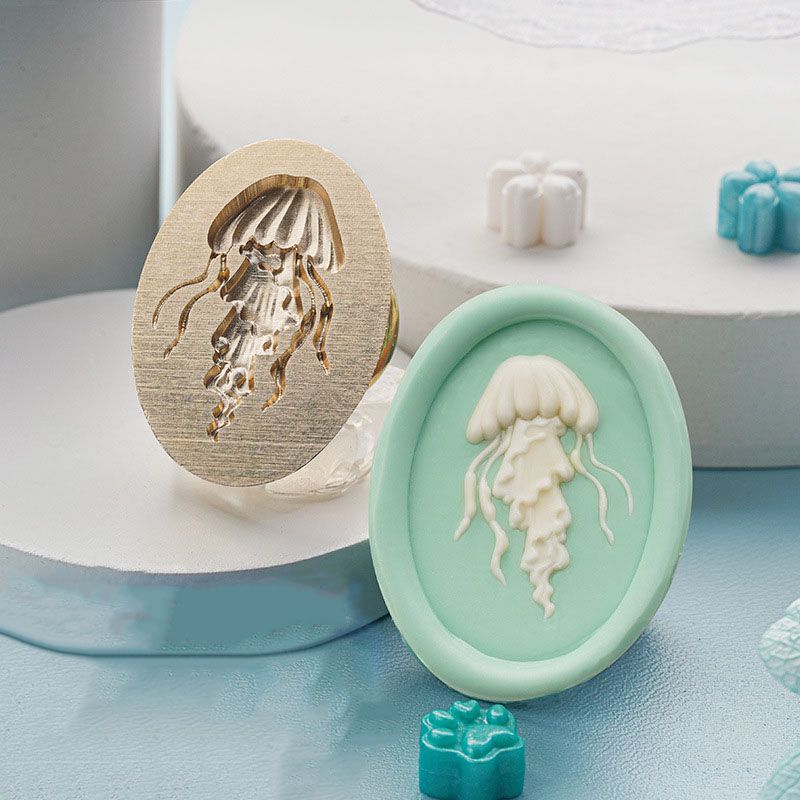 실링왁스 인장 스탬프 프리미엄 해안가 테마 고래와 나비 이미지 2