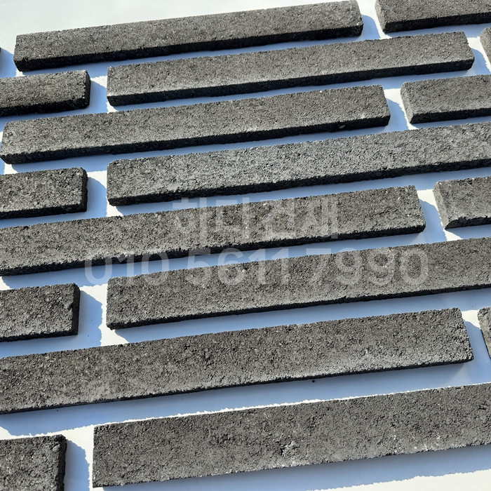 케이 모노타일 국내생산 490x53x19T 블랙 / 하다건재 와이드 롱브릭타일