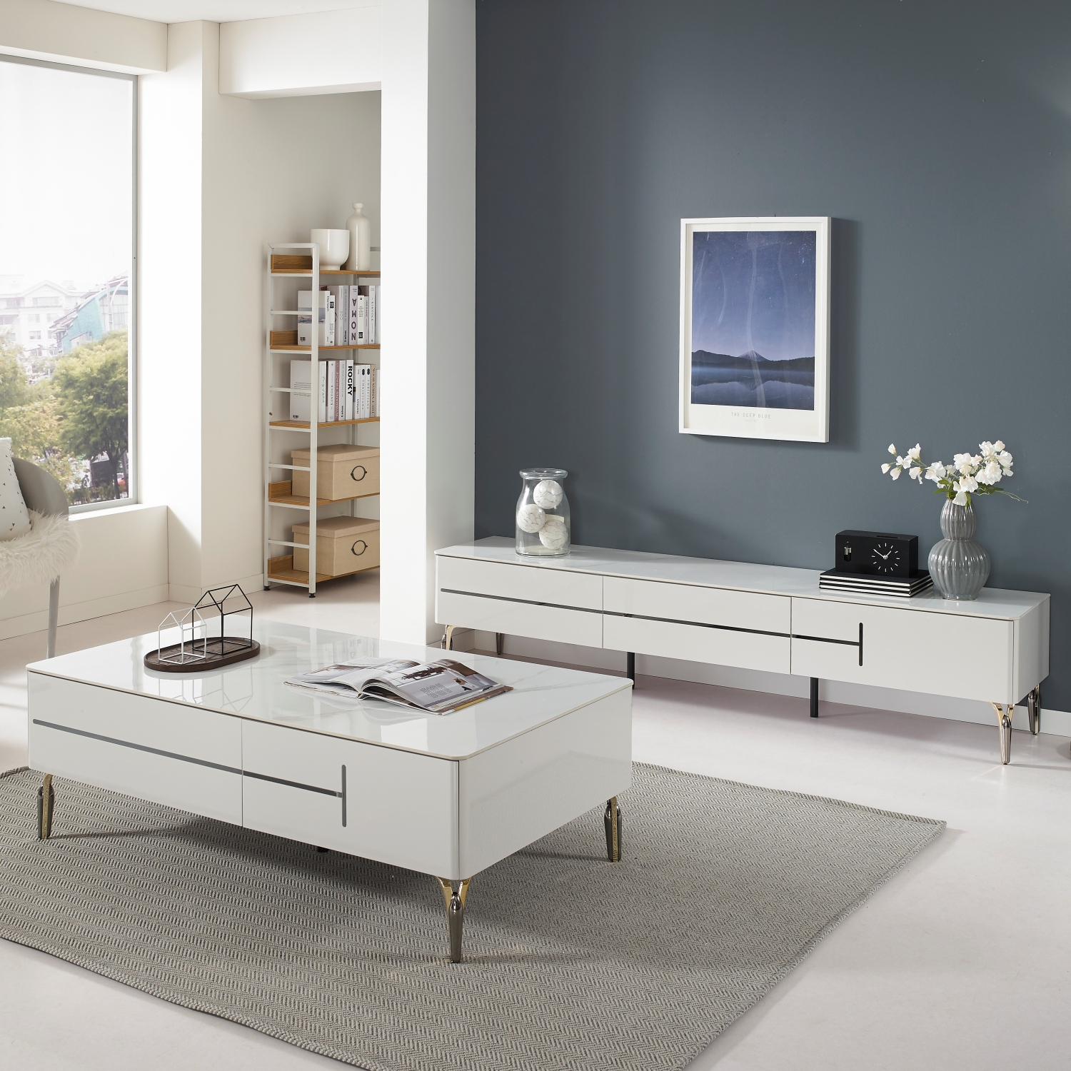 제이 포세린 세라믹 거실테이블 소파테이블 1300, 연베이지