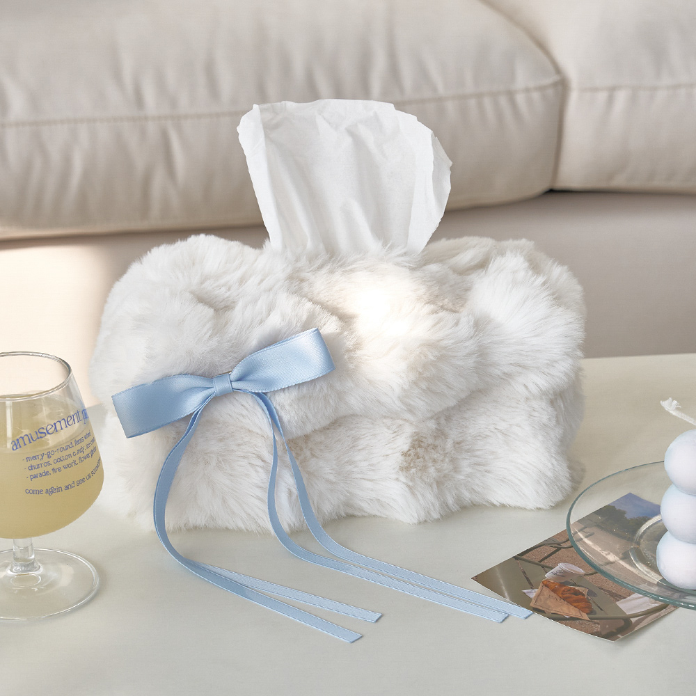 몽글몽글 밍크 라떼 사각 티슈케이스 티슈커버 직사각형 각티슈