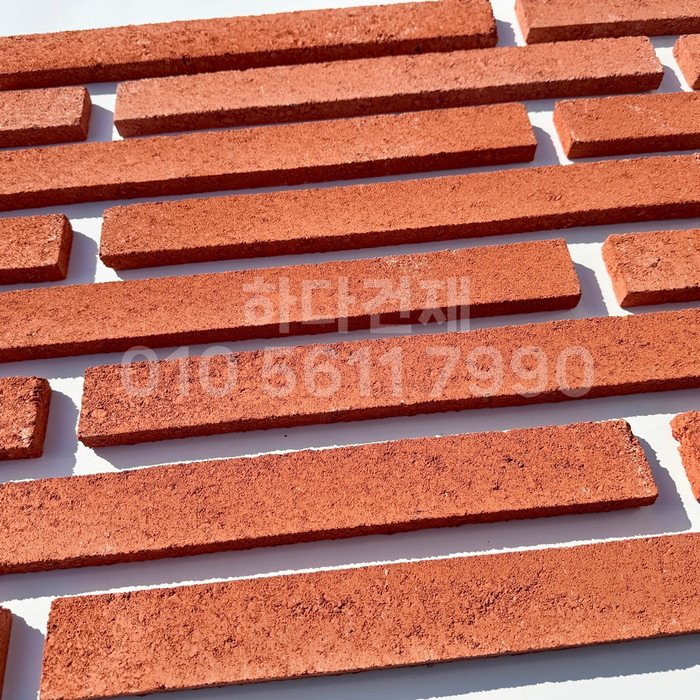 케이 모노타일 국내생산 490x53x19T 레드 / 하다건재 와이드 롱브릭타일