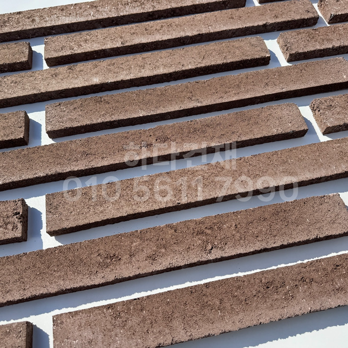 케이 모노타일 국내생산 490x53x19T 다크코코아 / 하다건재 와이드 롱브릭타일