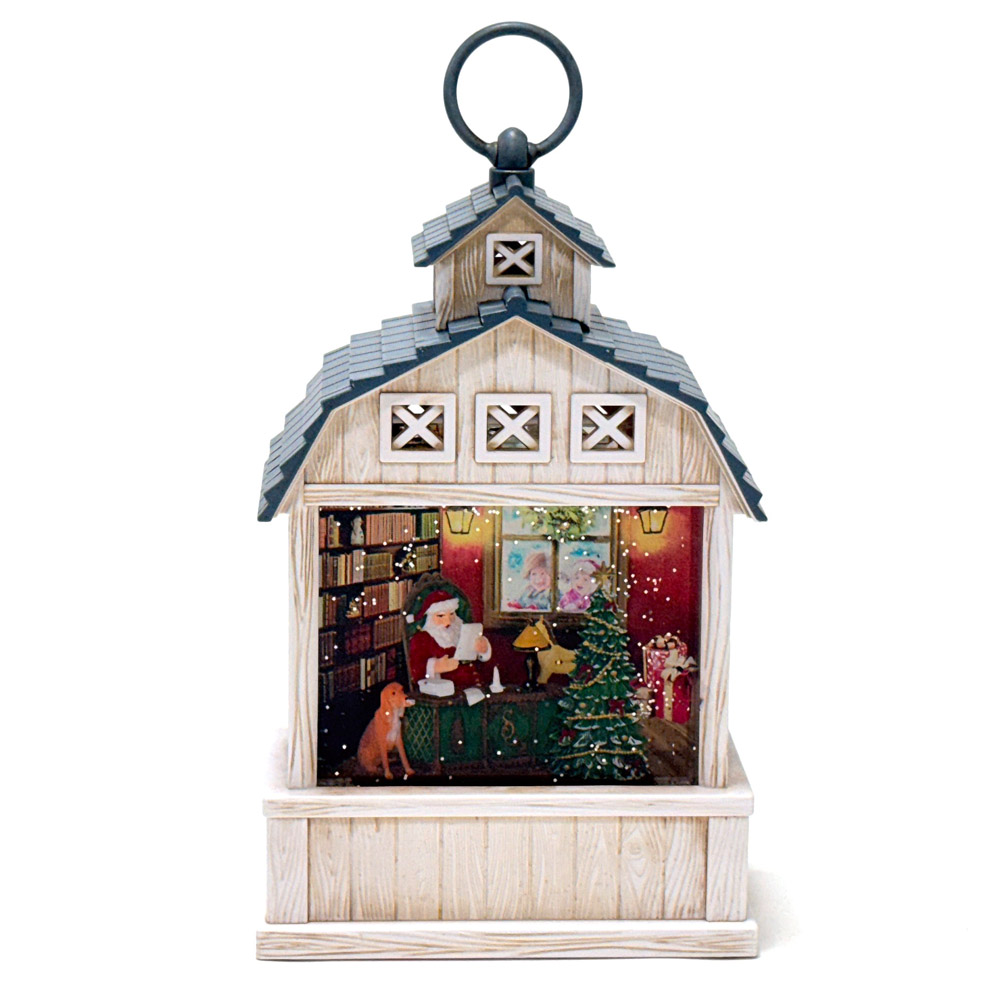 크리스마스 오르골 선물 워터볼 LED 스노우볼 무드등 장식 벽난로레드