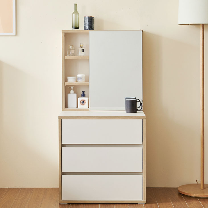 화장대서랍장 서랍형화장대600 거울화장대세트 안방 화이트 수납형 3단