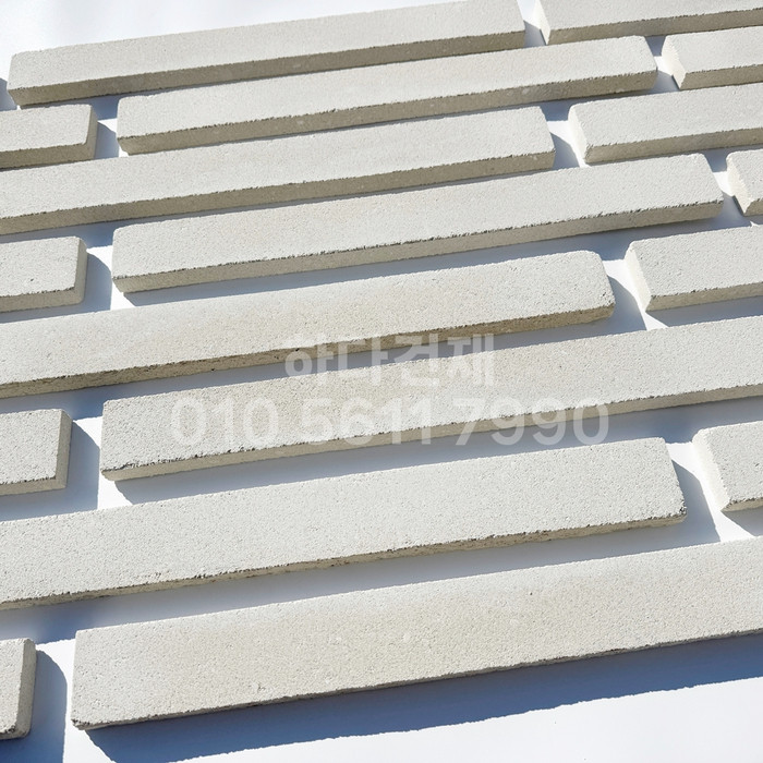 케이 모노타일 국내생산 490x53x19T 화이트 / 하다건재 와이드 롱브릭타일