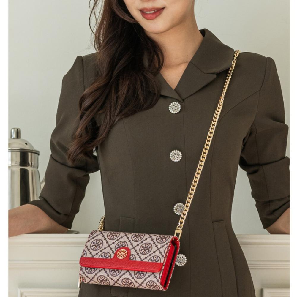 카핸 롱스트랩 지퍼형 다이어리 지갑 케이스 레드, 갤럭시A51 - 상세 이미지 4