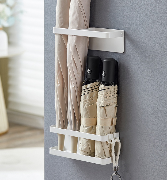 라슈에뜨 현관문 도어 마그네틱 부착 철제 장우산 접이식 우산 수납 거치대 홀더 우산꽂이