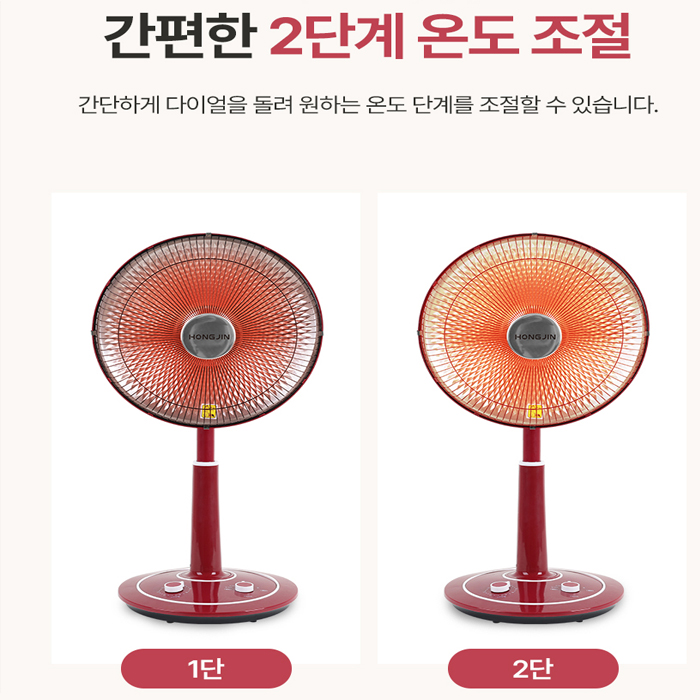 홍진테크 전기 난로 카본히터 선풍기 형 좌우회전 타이머 900W HJH-900CH 가정 사무실 소형