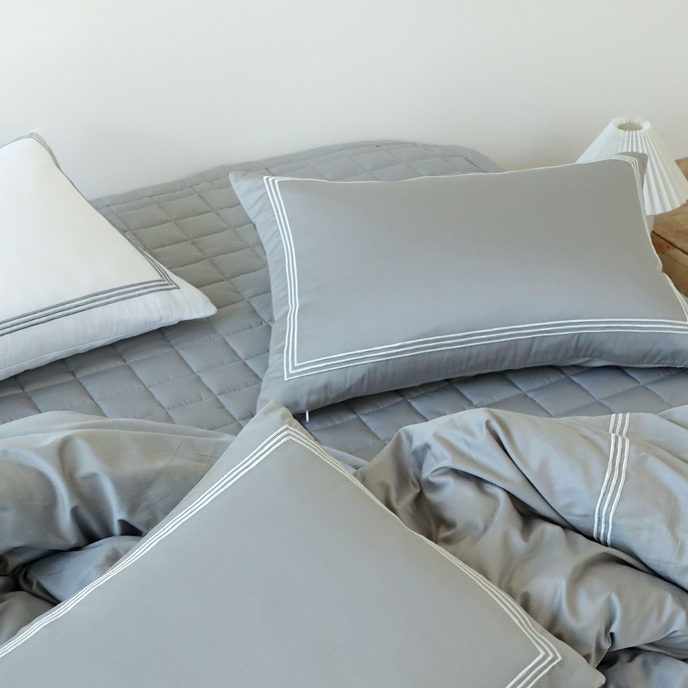 시몬 호텔침구 고밀도 60수 새틴 순면 미끄럼방지 고정밴드 국산 사계절 침대패드 Q