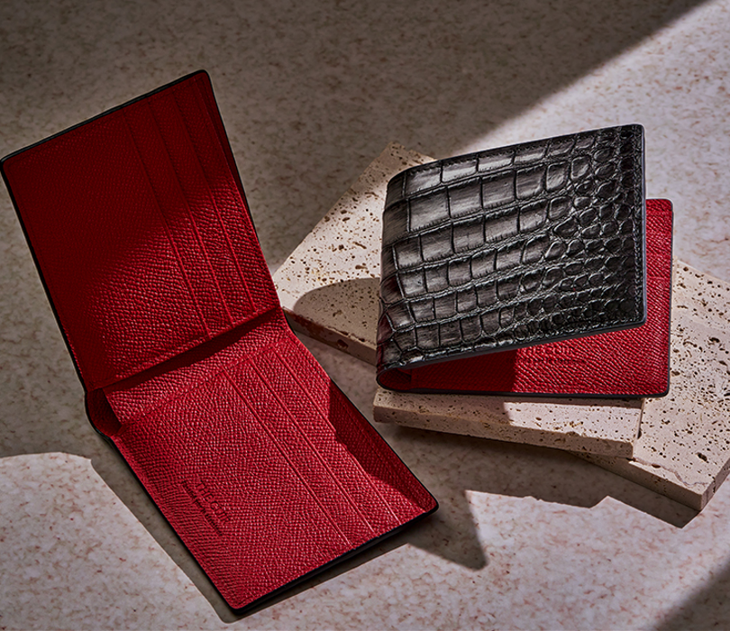 더퀴르 남자 명품 파티나 악어가죽 지갑 수제 손염색 반지갑 남자친구 선물