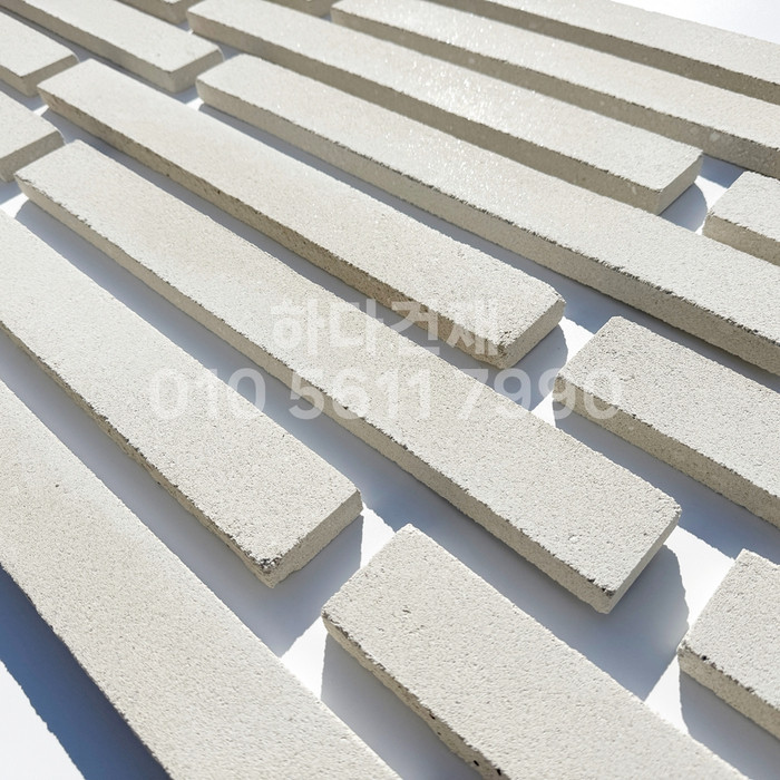 케이 모노타일 국내생산 490x53x19T 화이트 / 하다건재 와이드 롱브릭타일