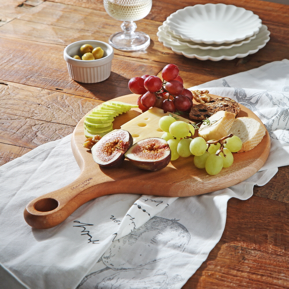 마리포사 마호가니 나무도마 원목도마 플레이팅 / 36cm, 원형 손잡이