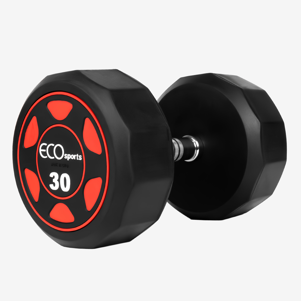 에코스포츠 프리미엄 12각 고무 덤벨 30kg, 1개 - 상품 이미지