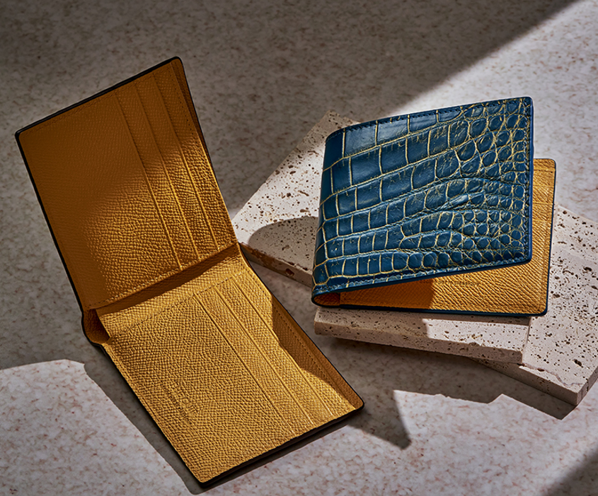 더퀴르 남자 명품 파티나 악어가죽 지갑 수제 손염색 반지갑 남자친구 선물