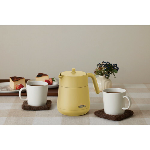 써모스 Thermos 진공 보온 차 주전자 700ml TTE-700 베이지 - 상세 이미지 4