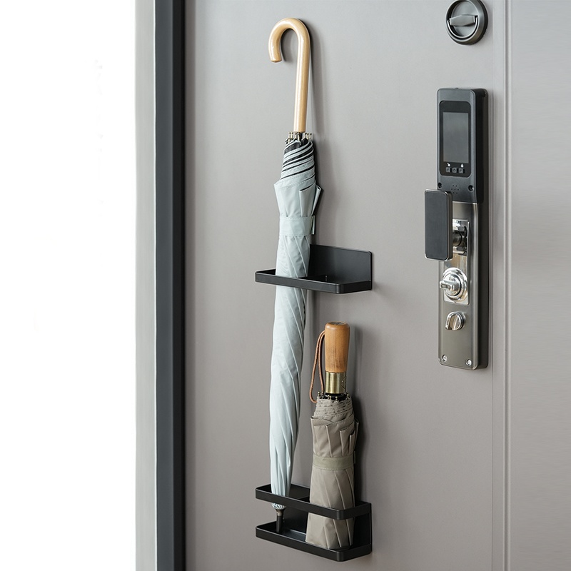 라슈에뜨 현관문 도어 마그네틱 부착 철제 장우산 접이식 우산 수납 거치대 홀더 우산꽂이