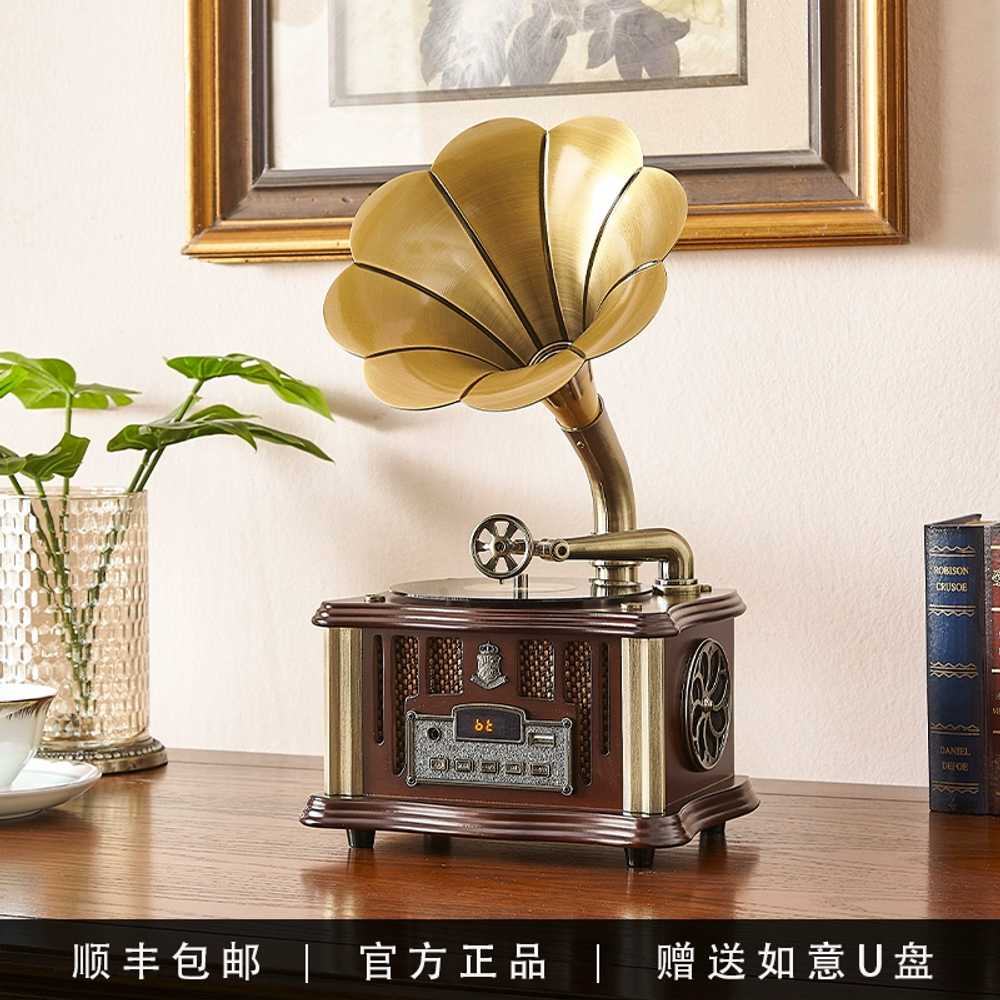 옛날전축 LP플레이어 빈티지 엘피 카페 나팔 오브제 1901 - 상세 이미지 5
