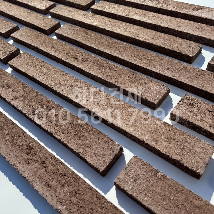 케이 모노타일 국내생산 490x53x19T 다크코코아 / 하다건재 와이드 롱브릭타일