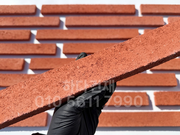 케이 모노타일 국내생산 490x53x19T 레드 / 하다건재 와이드 롱브릭타일