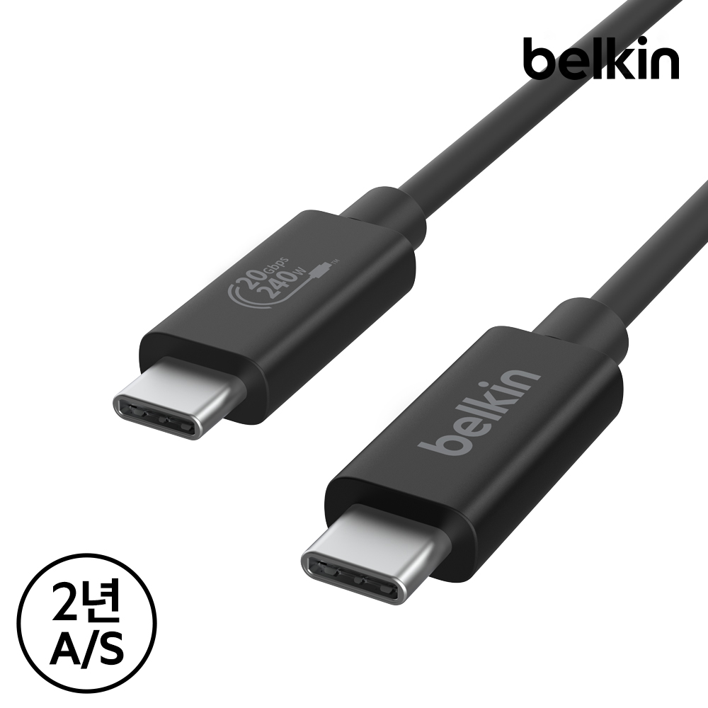 벨킨 240W USB4 C타입 초고속 충전 케이블 20Gbps 1.2M INZ004qc1.2M - 상세 이미지 4