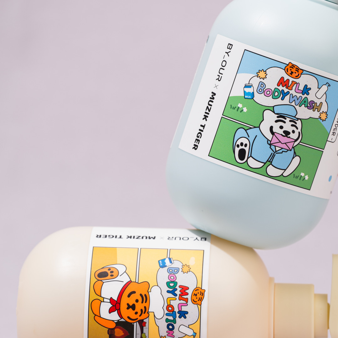 바이아우어 무직타이거 밀크 퍼퓸 보습 바디로션 스위트바닐라향 500ml 이미지 2