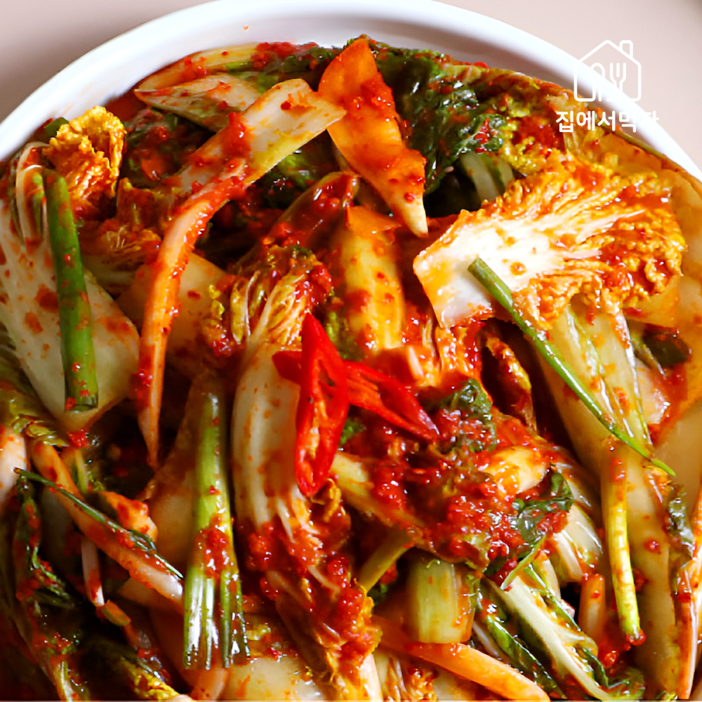 국산 얼갈이 알배기 칼국수 마늘 배추 겉절이 김치 2kg - 상세 이미지 2